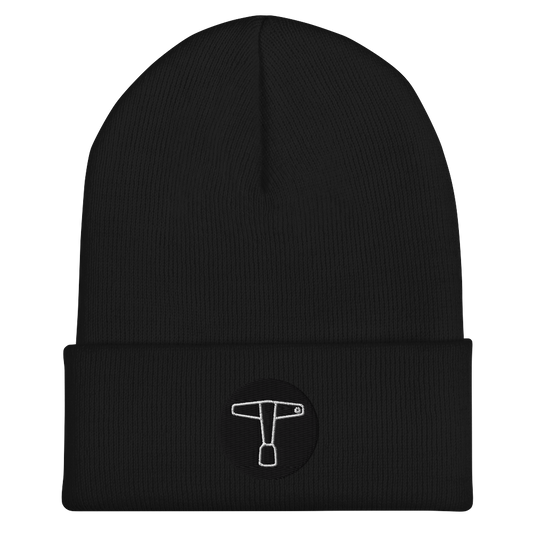 Drum Key Embroidered Cuffed Beanie