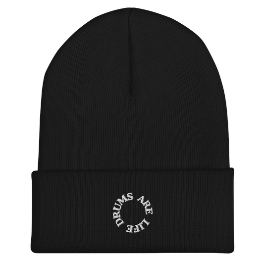 Drums Are Life Embroidered Cuffed Beanie