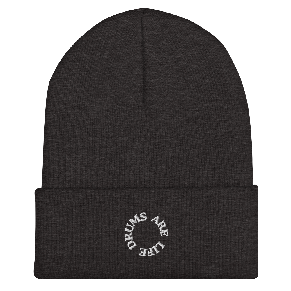 Drums Are Life Embroidered Cuffed Beanie