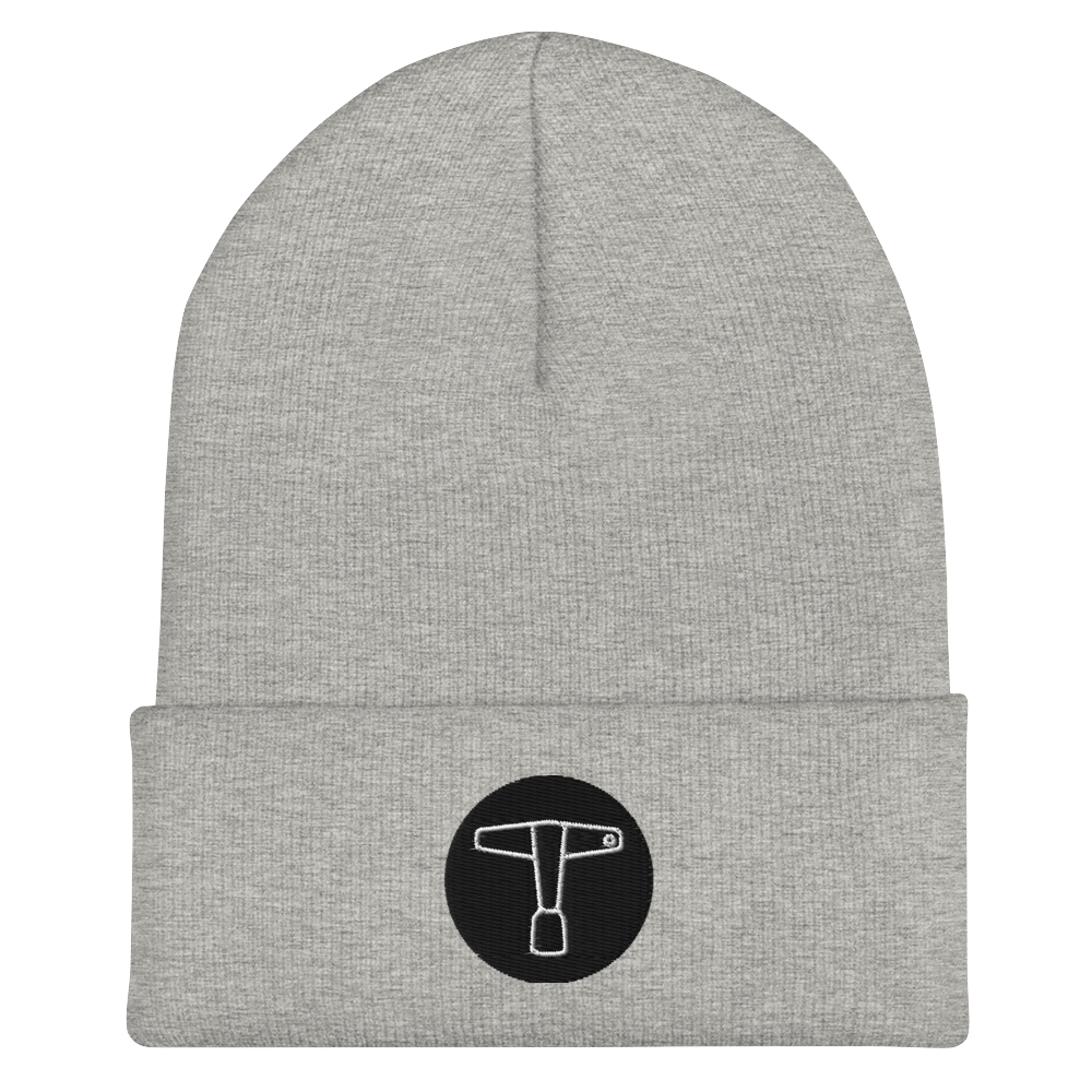 Drum Key Embroidered Cuffed Beanie