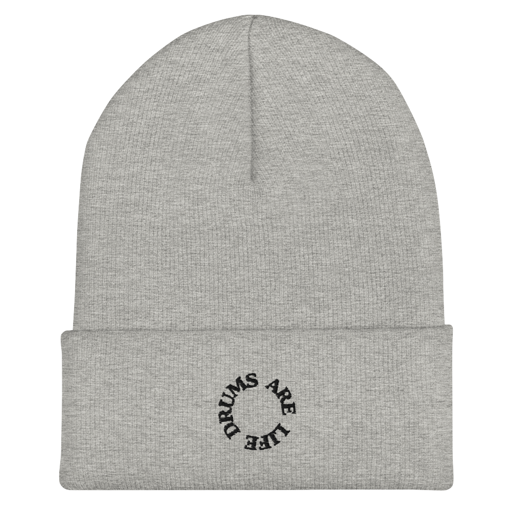 Drums Are Life Embroidered Cuffed Beanie