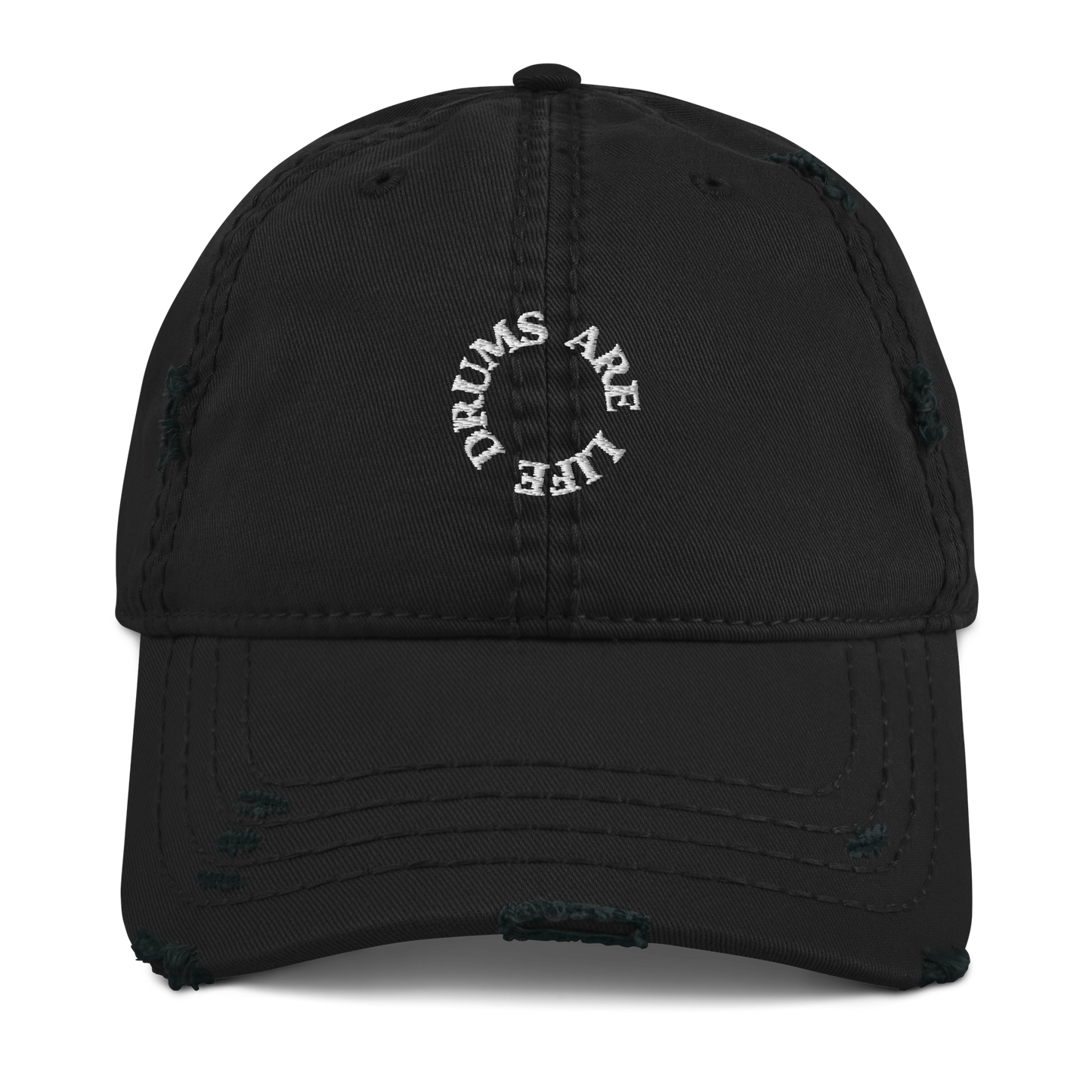 Drums Are Life Embroidered Distressed Dad Hat