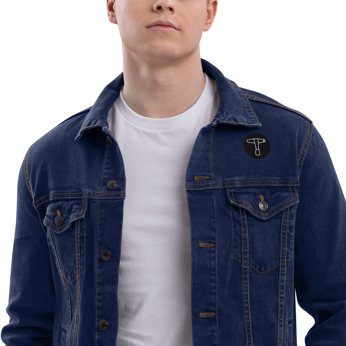 Embroidered Drum Key Unisex Denim Jacket